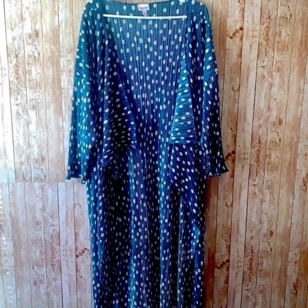 LulaRoe Blue Polka Dot Shirley Kimono
